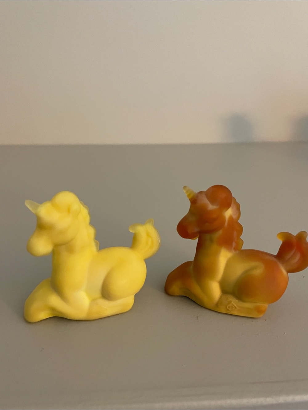 Vintage set of two Boyd Glass unicorns-little lucky
